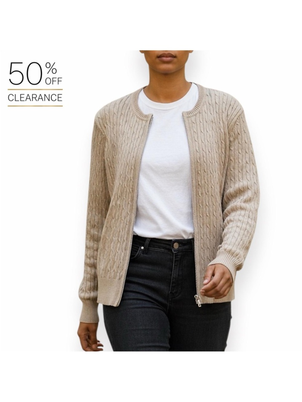 Coquine Women's Cream (LightTan) Cardigan Sweater